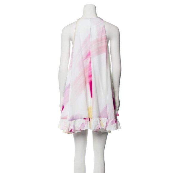 Adam Selman Womens Sleeveless Button Down Ruffled Printed Mini Dress Multi Sz 0 - Picture 10 of 11